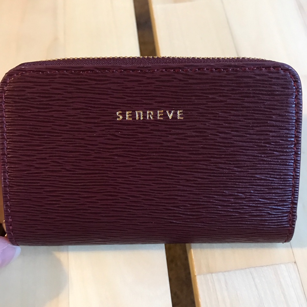 Senreve Card wallet in Mimosa Bordeaux (Burgundy)